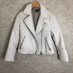 TopShop Quilted Moto Faux Vegan Leather Jacket